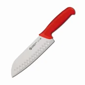 Noże kuchenne - Nóż Santoku Sanelli Ambrogio Supra, ostrze granton, 18 cm, czerwony - miniaturka - grafika 1
