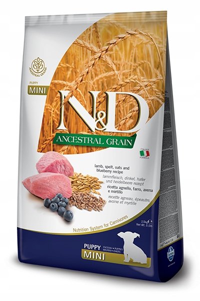 Farmina N&D Low Grain Lamb & Blueberry Puppy Mini jagnięcina 2,5 kg
