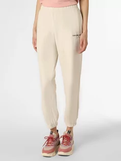 Spodnie sportowe damskie - Calvin Klein Jeans - Damskie spodnie dresowe, beżowy|szary - grafika 1