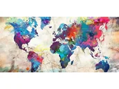 Rękodzieło - DUŻY Haft Diamentowy 120x60cm, MAPA, Obraz, Mozaika Diamentowa Diamond Painting, ATLAS ŚWIATA W KOLORZE - miniaturka - grafika 1