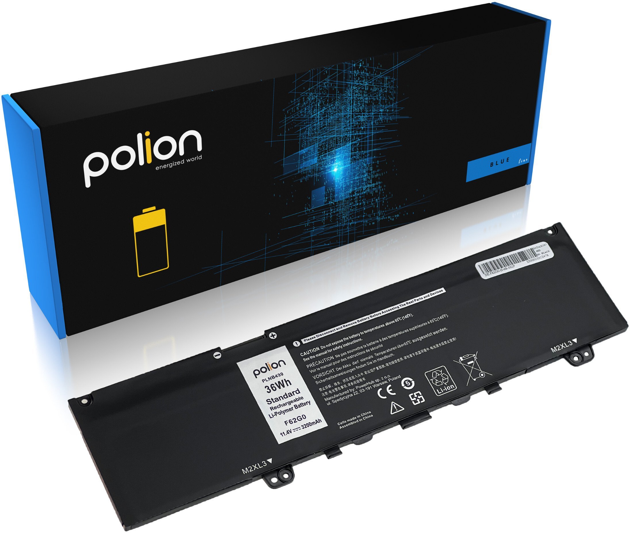 Bateria do laptopa DELL F62G0 Inspiron 13 7370 7373 Vostro 5370 3200mAh