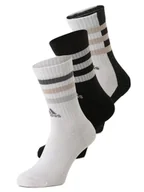 Skarpetki damskie - adidas Originals Skarpety z zawartością lnu w 3-paku Kobiety Sztuczne włókno czarny|biały|beżowy w paski, S - miniaturka - grafika 1