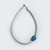 Naszyjniki - Naszyjnik Serce z kamieni naturlanych i lawy wulkanicznej - miniaturka - grafika 1