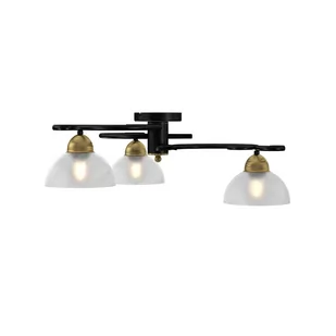 Lampa sufitowa Flora, 3 klosze, czarna/mosiądz - Lampy sufitowe - miniaturka - grafika 3