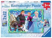 Puzzle - Ravensburger Disney Frozen Winter Games Puzzle 2x12st. 76215 - miniaturka - grafika 1