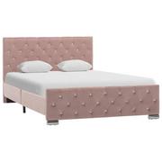 Łóżka - vidaXL Rama łóżka, różowa, tapicerowana tkaniną, 120 x 200 cm - miniaturka - grafika 1