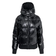 Kurtki damskie - Damska Kurtka zimowa pikowana GUESS BICE METALLIC HOODIE PUFFER W4BL37WGK00-MTBK – Czarny - miniaturka - grafika 1