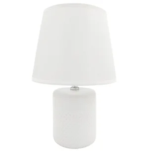 Lampa nocna nowoczesna biała z białym kloszem stołowa glamour 28 cm - Lampy stojące - miniaturka - grafika 1