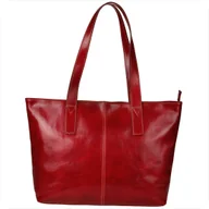 Torebki damskie - Torebka skórzana shopper XL czerwień bordowa VEZZE Maxi - miniaturka - grafika 1