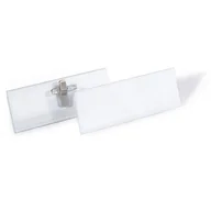Identyfikatory - Identyfikator + wkład DURABLE 40x105mm z kombi-klipem transparentny 851900 14szt. - miniaturka - grafika 1