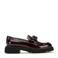 Półbuty męskie - Damskie mokasyny skórzane z łańcuchem z kryształków - miniaturka - grafika 1