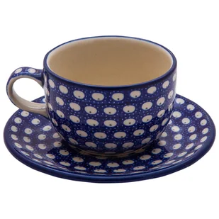 Filiżanka Do Herbaty Kawy 200 Ml Ze Spodkiem - Ceramika Artystyczna Bolesławiec - Filiżanki - miniaturka - grafika 1