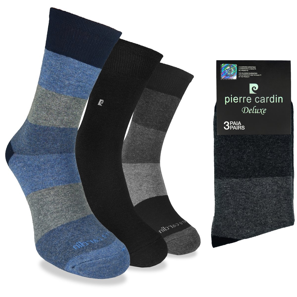 PIERRE CARDIN skarpety męskie GARNITUROWE długie 3-PAK - 43-46