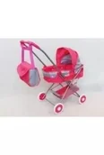 Wózki dla lalek - Wózek gondola różowo-szary - miniaturka - grafika 1