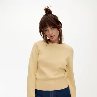Swetry damskie - Reserved Bawełniany sweter - Żółty - grafika 1