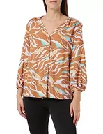 Bluzy damskie - TOM TAILOR Damska bluza z wzorem, 31758 - Brązowy wzór abstrakcyjny liści, 42 - miniaturka - grafika 1