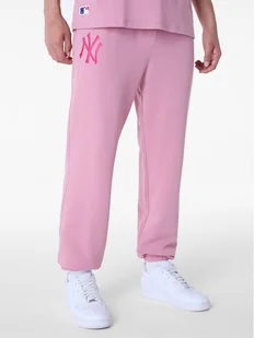 New Era Spodnie dresowe New York Yankees MLB League Essential Dark 60596188 Różowy Regular Fit - Spodnie sportowe męskie - miniaturka - grafika 1