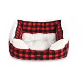 Legowiska dla psów - Trixie Legowisko dla psa czerwono/czarna krata 50x40cm dwustronna poduszka BK-15600 - miniaturka - grafika 1