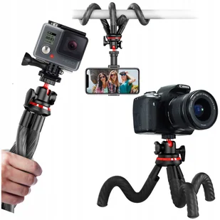 Elastyczny Uchwyt Na Telefon Selfie Statyw Tripod Do Kamerek Aparatów - Selfie stick - miniaturka - grafika 1