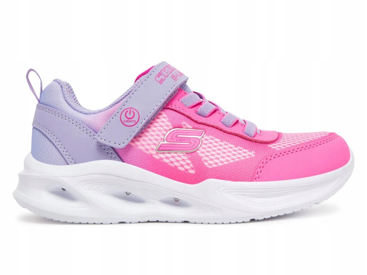 BUTY dziecięce SKECHERS sportowe 303714L-LVPK świecąca podeszwa różowe 31 31
