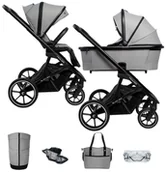 Wózki dziecięce - Muuvo, Slick 2.0, wózek wielofunkcyjny, 2w1, Light Grey - miniaturka - grafika 1