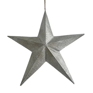 Gwiazda Dekoracja Świąteczna Srebrna Gwiazda Z Metalu - Ozdoby bożonarodzeniowe - miniaturka - grafika 1