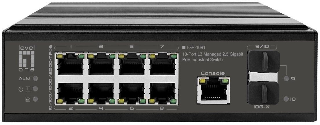 Switch LevelOne LevelOne Industr.PoE+Switch 8x2.5G PoE/2x1G/10G SFP+Uplinks IGP-1091