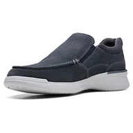 Klapki i japonki męskie - Clarks Męskie klapki Donaway Free, Navy Waxy, 43 EU Weit - miniaturka - grafika 1