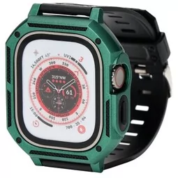 Bizon Etui z paskiem Strap + Case Watch Armor do Apple Watch Ultra 2/1 49 mm, zielone - Akcesoria do smartwatchy - miniaturka - grafika 1
