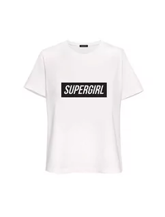 Koszulki i topy damskie - T-shirt SUPERGIRL biały - grafika 1