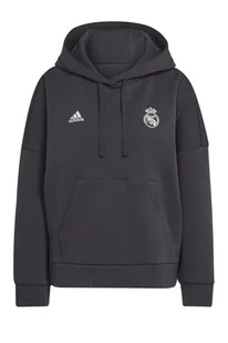 Bluza damska Adidas Real Madrit Travel z kapturem kangurka czarna-S - Bluzy damskie - miniaturka - grafika 1