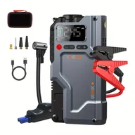 Inne - TEMU Przenośny rozrusznik samochodowy Power Bank ze sprężarką powietrza, 150PSI 6000A prąd szczytowy Power Bank rozruchowy do silników benzynowych - miniaturka - grafika 1