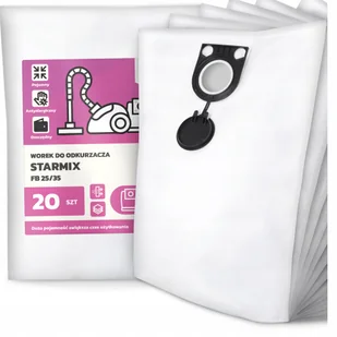 20x Worek do Odkurzacza Starmix Fb 25/35 Syntetyczny Pojemny Mocny Worki G9 - Worki do odkurzaczy - miniaturka - grafika 1