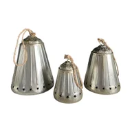 Ozdoby bożonarodzeniowe - Dzwonki Z Metalu Ozdoba Świąteczna Srebrne Dzwonki Kpl 3 Sztuk - miniaturka - grafika 1