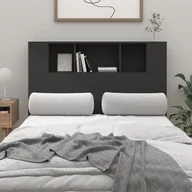 Inne meble do sypialni - Lumarko Wezgłowie łóżka z półkami, czarne, 120x18,5x104,5 cm - miniaturka - grafika 1