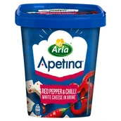 Sery - Arla Apetina Ser biały typu śródziemnomorskiego w zalewie solankowej z czerwoną papryką chili 410 g - miniaturka - grafika 1
