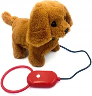 Zabawki interaktywne dla dzieci - Chodzący szczekający piesek na baterie pies smycz - miniaturka - grafika 1