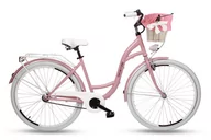 Rowery - Goetze, Rower Miejski Style 28" 1 Bieg Różowo Biały, Kosz - miniaturka - grafika 1