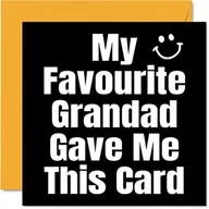 Kartki okolicznościowe i zaproszenia - Śmieszne kartki urodzinowe dla wnuka wnuczki - My Favourite Grandad - żart kartka urodzinowa dla wnuczki wnuka od dziadka, banter prezenty urodzinowe, 145 mm x 145 mm humorystyczne kartki z życzeniami - miniaturka - grafika 1