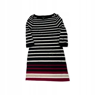 Sukienka damska rękaw paski WHITE BLACK M - Sukienki - miniaturka - grafika 1