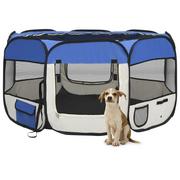 Sprzęt podróżny i transportery dla psów - VidaXL Lumarko Składany kojec dla psa, z torbą, niebieski, 125x125x61 cm 171015 VidaXL - miniaturka - grafika 1