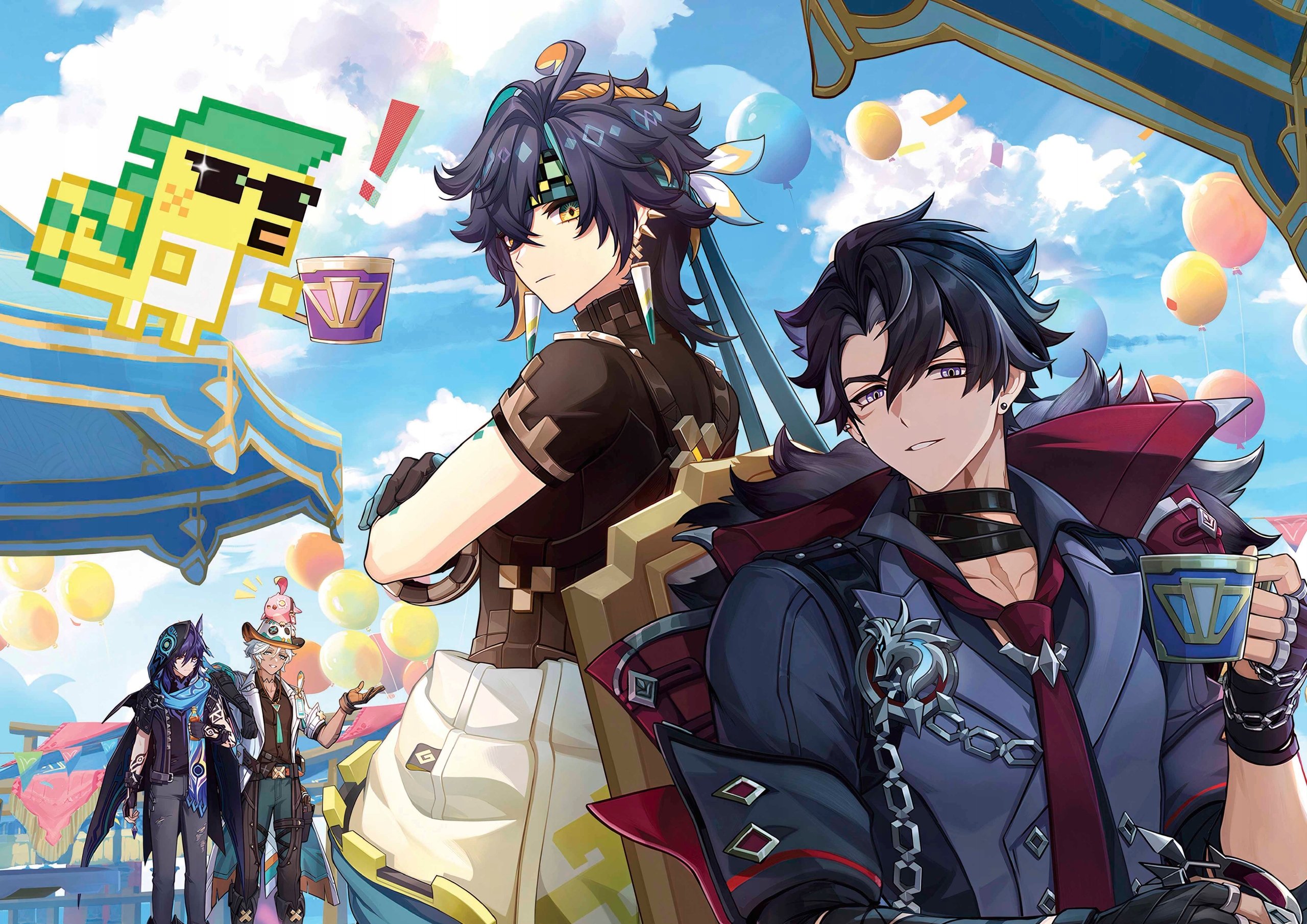 Plakat A3 Genshin Impact Anime Gra Wriothesley Kinich Ajaw