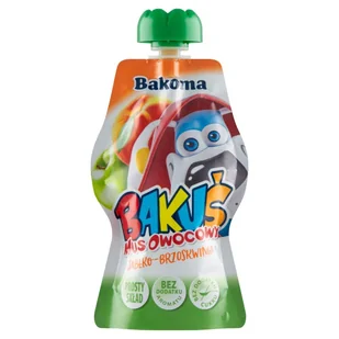 Bakuś Do Kieszonki Mus Owocowy Jabłkowo-Brzoskwiniowy 90G - Zdrowa żywność - miniaturka - grafika 1