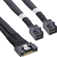 Kable komputerowe i do monitorów - InLine InLine® Slim SAS cable, SFF-8654 8i to 2x SFF-8643, 0.5m - miniaturka - grafika 1