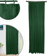 Zasłony - Gotowe Grube Zasłony 140x200 Miękkie Zaciemniająca VELVET Zasłona CIEMNOZIELONY ( Butelkowa Zieleń ) - miniaturka - grafika 1