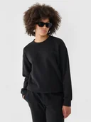 Bluzy damskie - Damska bluza nierozpinana bez kaptura Outhorn OTHWAW24TSWSF1682 - czarna - miniaturka - grafika 1