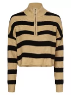 Swetry damskie - Noisy May - Sweter damski  NMNewalice, czarny|brązowy|beżowy - miniaturka - grafika 1