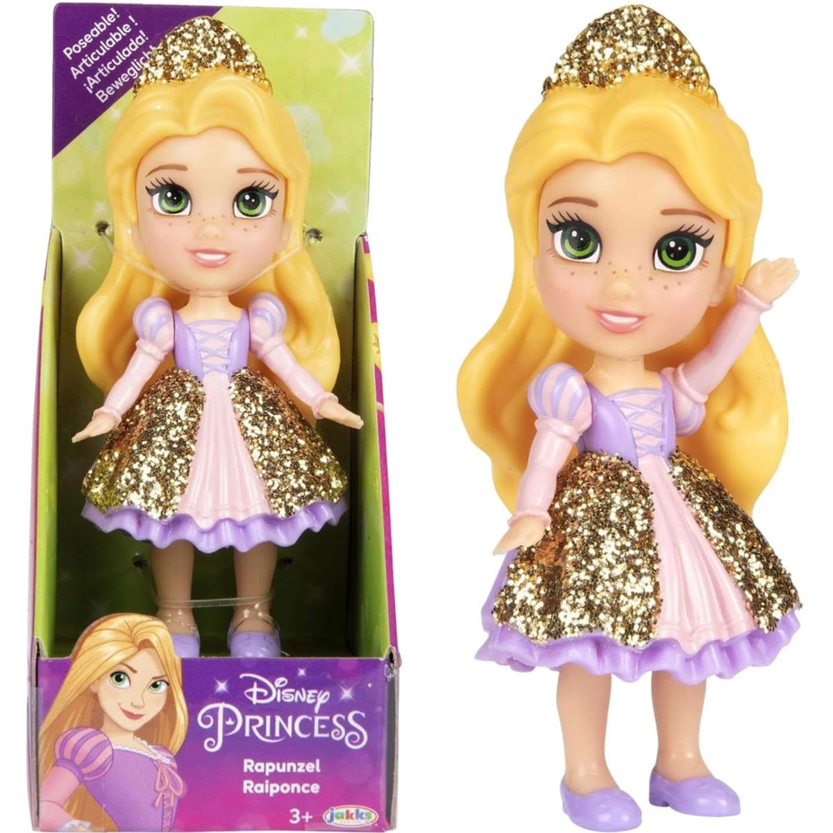 DISNEY PRINCESS KSIĘŻNICZKA JAKKS PACIFIC MINI FIGURKA RAPUNZEL ROSZPUNKA