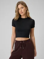 Koszulki i topy damskie - 4F T-shirt slim gładki damski - czarny XS - miniaturka - grafika 1