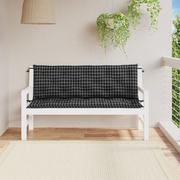 Poduszki ogrodowe - Poduszki na ławki ogrodowe, 2 szt., czarne w kratę, 150x50x7 cm Lumarko! - miniaturka - grafika 1